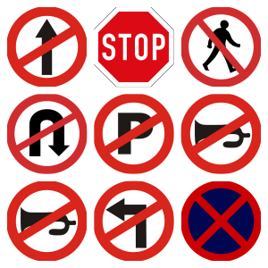 prohibitory road signs